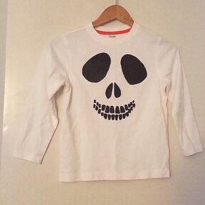 Gymboree, Halloween long sleeved tee, boys size 7. White w/black ghoul face